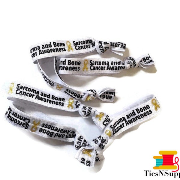 5 or 10 ties - Sarcoma and Bone Cancer Awareness - great for awareness, gift, or fundraising -Sarcoma, childhood, Osteosarcoma, yellow, gold