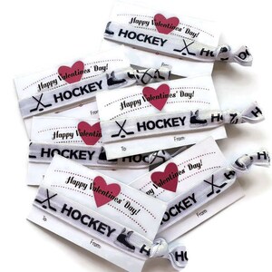 Valentines Day cards - with ties - Hockey, valentines day, White card, can't personalize, To and From, Happy Valentines Day with heart