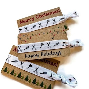 Kleine Geschenk- Frohe Feiertage Karte mit Krawatte / Armband - Salon, Friseur Boutique Geschenk Ideal für Friseure und Stylisten und Kunden