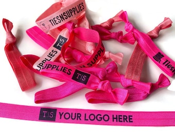 2-4 Day Processing Time - Shades of PInk Ties- Custom / Personalized - 5/8" elastic - Customize tie- fun favors, swag, event giveaway