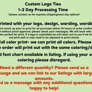 Logo Ties on Cards- ships from US- printed with your image and wording- 1-2 Day Processing Time - Custom / Personalized - 5/8" elastic image 9
