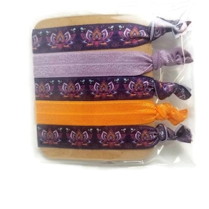 5-delige cadeauset - lotusbloem - paars, oranje, lavendel - verpakt op kaart met cellofaanverpakking - klaar om cadeau te geven - bevat bericht