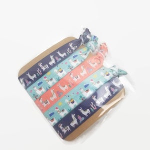 Ensemble cadeau de 5 pièces - Couleurs variées de lamas Emballé sur une carte - prêt à offrir - inclura un message - bleu marine, turquoise, corail - thème du lama