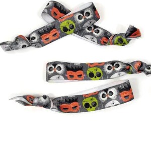 Mix of all styles ties Halloween Hairties /Bracelets Great for gift, wrapping ribbon, birthday party cinch free, crease free image 2