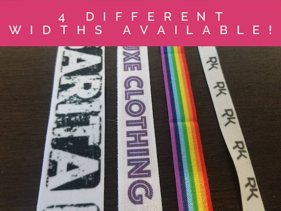 50 or 100 Yards Custom 5/8" fold over elastic -stretchy. Printed w/ your design, wording, or logo Stretchy ribbon sewing, lingerie, clothing