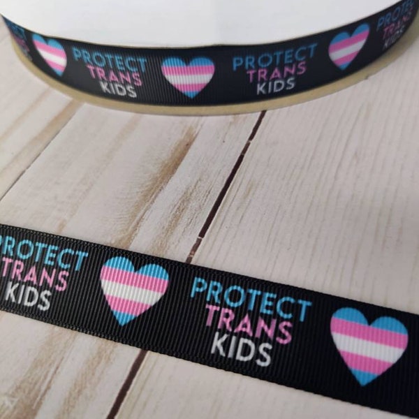By the Yard 25MM Protect Trans  Kids Grosgrain Ribbon great for crafts, lanyard, Party Decor, bows, gift wrap 1 inch (not stretchy)