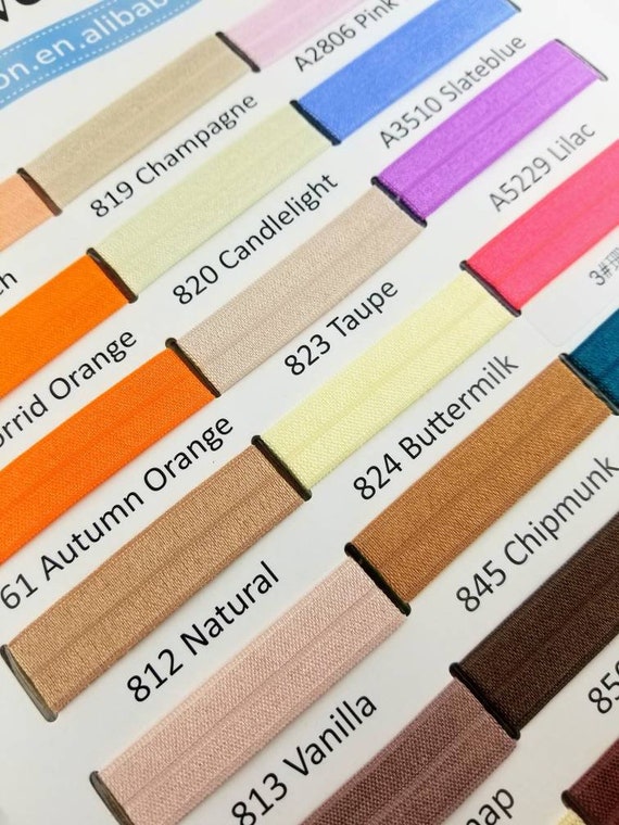 5 or 10 Natural 812 solid, Plain  FOE Fold Over Elastic - 5/8" wide - crafts, embellishments, accent hair ties- Tan, Brown, Natural, Skin