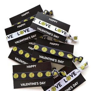 Cartoline di San Valentino - con lacci - Softball, San Valentino, Carta nera, non personalizzabile, Da e per, Buon San Valentino con cuore