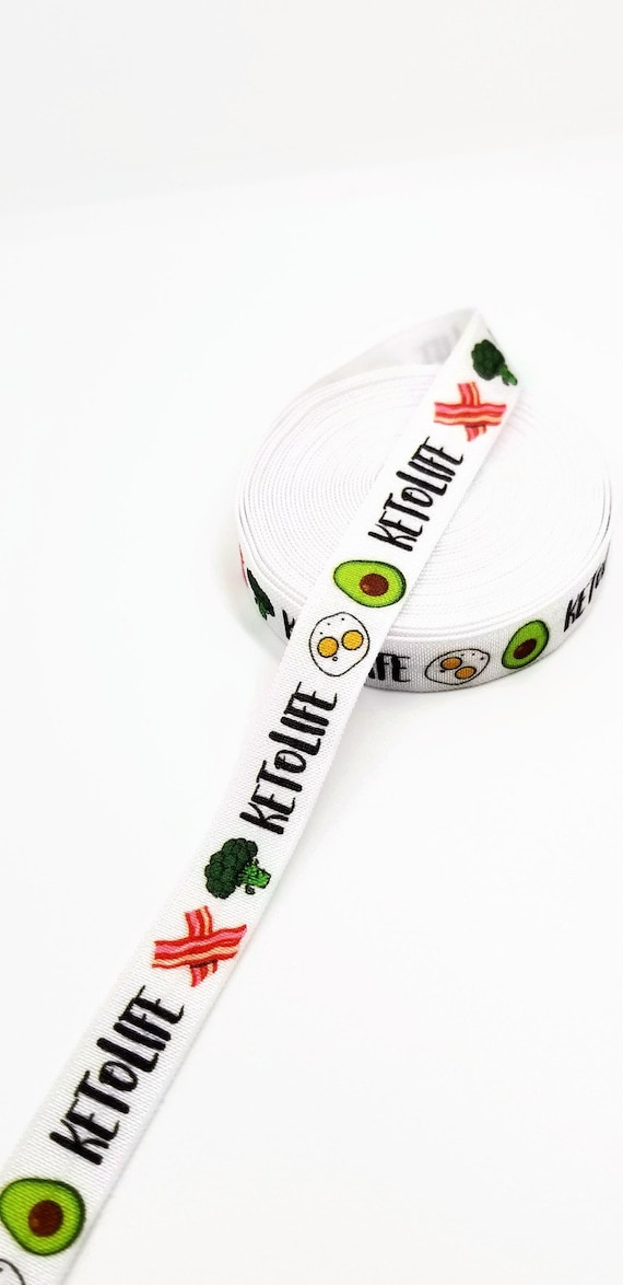 Keto Life Elastic - 5/8" foldover elastic - FOE - Great to make swag. Pruvit- awesome diet reminder, water wrap, headband, gear