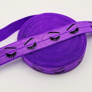 Purple Eyelash- Fold over elastic, FOE, ribbon, stretch, eyelashes, lash, lashes