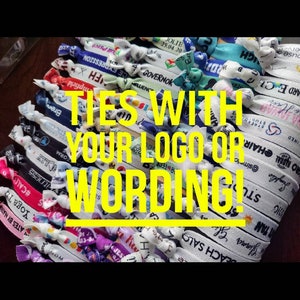 Logo Ties- ships from US- printed with your image and wording- 1-2 Day Processing Time - Custom / Personalized - 5/8&quot; elastic - customize