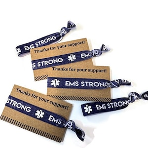 EMS strong - Répartiteurs d'urgence Merci de votre soutien Carte avec liens, cravates, bracelets Idéal pour offrir, centre d'appels ambulance Ems, bleu marine