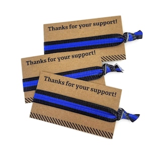 Línea Azul- Respondedor- Tarjeta de agradecimiento con corbatas- Corbatas /Pulseras - Ideal para regalo de agradecimiento o RECAUDACIÓN DE FONDOS Recaudar fondos fácilmente Hombre policía