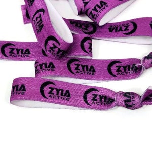 5, 10, 25, 50 ties ZYIA ACTIVE 4 colors available Black, White, Purple, Lime Green Hair ties, bracelets, elastic bands. Gift, favor image 6