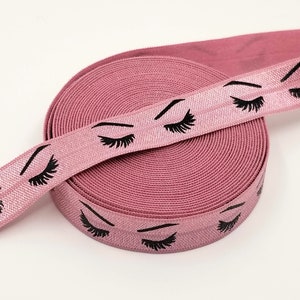 Mauve Eyelash- Fold over elastic, FOE, ribbon, stretch - lash, lashes, eyelash- mascara