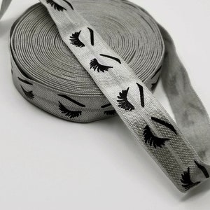 Silver Eyelash- Fold over elastic, FOE, ribbon, stretch- mascara, lash, lashes, eyelashes
