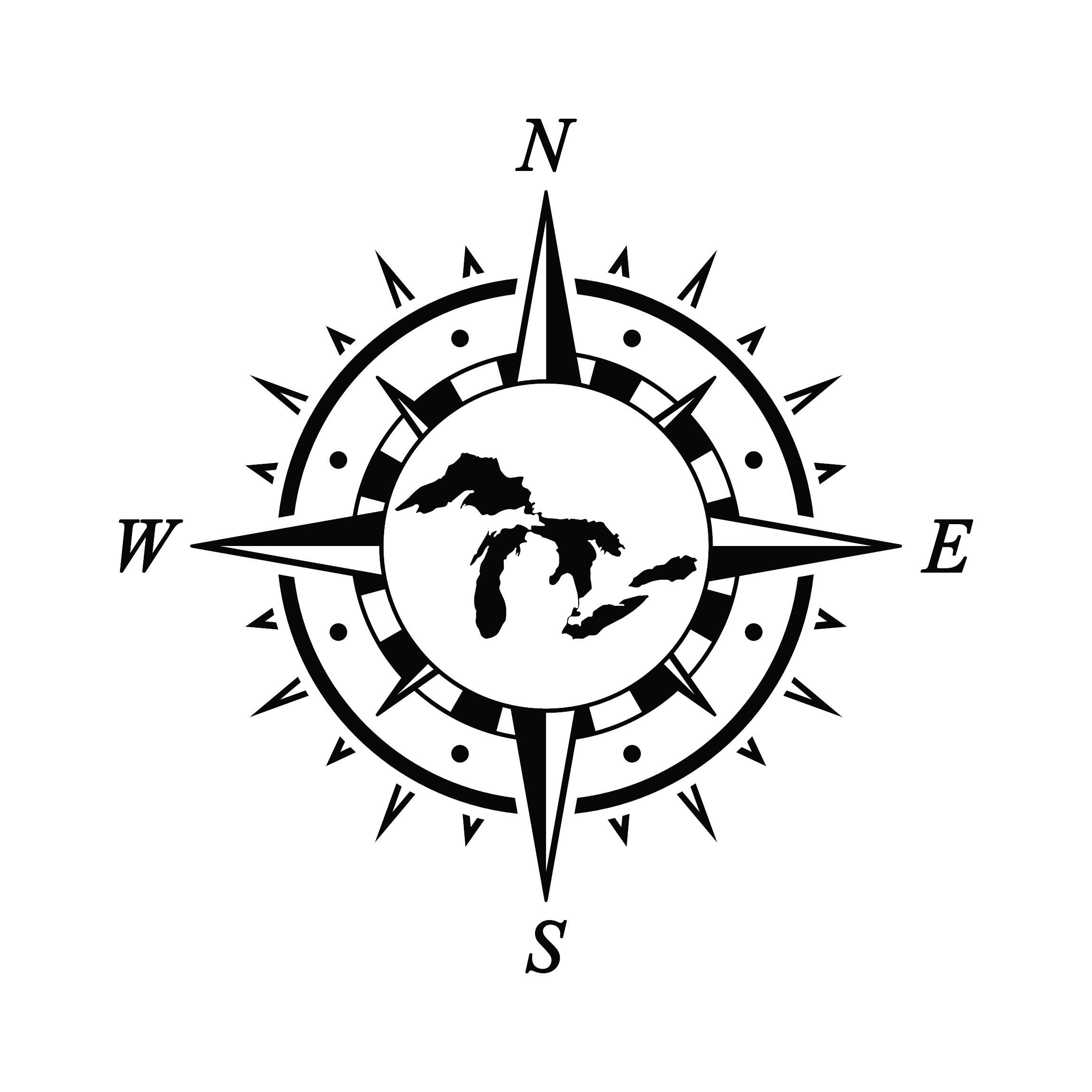 Great Lakes Compass Vinyl Decal Etsy