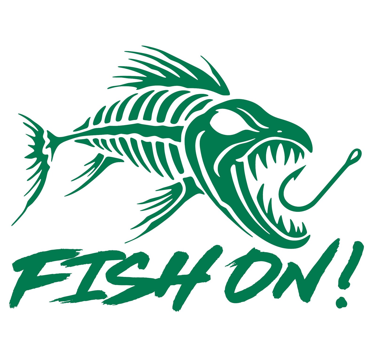 Angry Fish Skeleton Vinyl Decal / Fish On! - Etsy