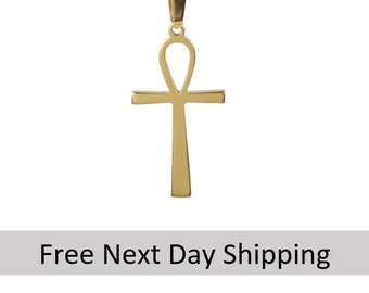 Ankh necklace, Gold Ankh necklace, African necklace, Africa gold necklace, African Ankh necklace, African symbol necklace, Egyptian necklace