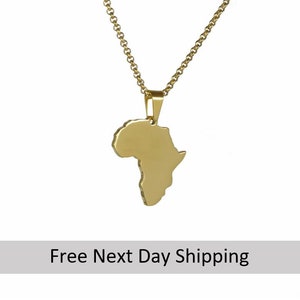 Wholesale Africa necklace, African necklace gold, Gold Africa necklace, Africa map necklace, Africa pendant, African jewelry, 10 pieces image 1
