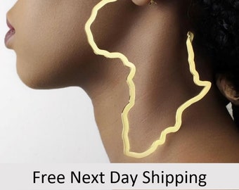 Wholesale African hoop earrings, Wholesale Africa earring hoops, Bulk African earrings, Africa map earrings, Africa Map Hoops, 10 pairs