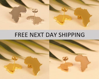 Wholesale African earrings, Wholesale African jewelry, African gold earrings, Africa shaped earrings, African earrings for women, 10 Pairs