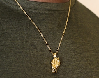 Power fist necklace, Africa necklace men, fist necklace, proud necklace, gold fist necklace, black lives matter necklace, BLM necklace