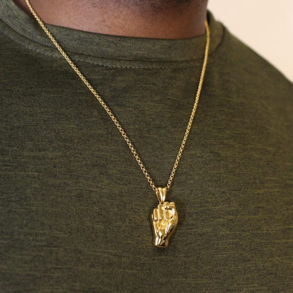 Power fist necklace, Africa necklace men, fist necklace, proud necklace, gold fist necklace, black lives matter necklace, BLM necklace
