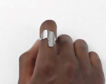 Adjustable Stainless Steel Africa Map Ring, Africa ring, Silver Africa ring, Africa silver ring, Africa map ring, Stainless steel ring