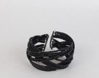 Braided Black Leather Africa Map Bracelet, Stainless Steel Pendant, Africa stainless steel bracelet, African jewelry, Africa shape bracelet