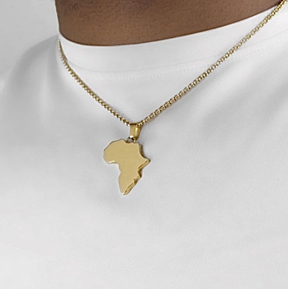 Africa necklace, African necklace, African necklace men, Africa necklace gold, African pendant necklace, Africa map necklace