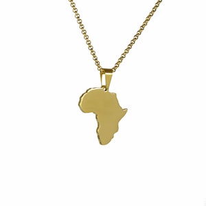 Wholesale Africa necklace, African necklace gold, Gold Africa necklace, Africa map necklace, Africa pendant, African jewelry, 10 pieces image 2