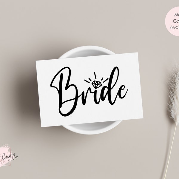 Bride Vinyl Decal for Wine glass, tumbler, cup, Engagement Gift, Bachelorette Party Items, Bride to Be Gifts, Wedding Decals, Diamond Ring