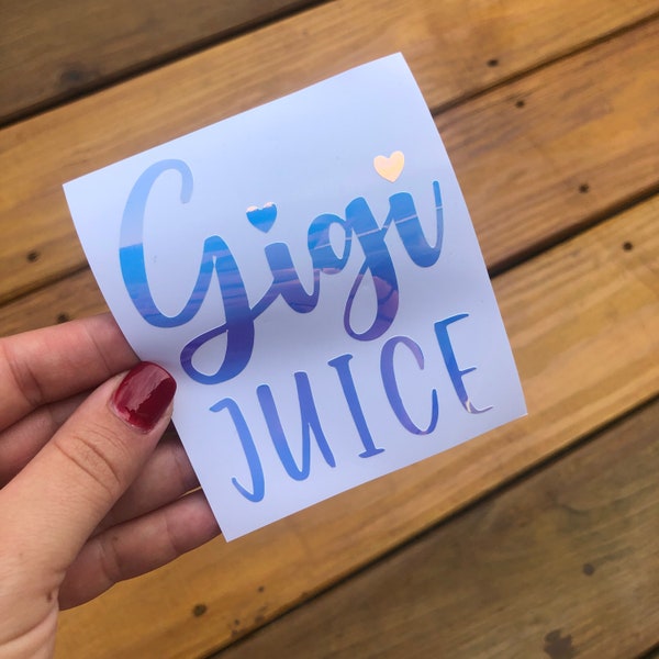 Gigi Juice Vinyl Decal for wine glass, tumbler, Yeti, Mom Juice, Grandma to be, Mimi, Pregnancy Announcement, Wine Alcohol, Mothers Day Gift