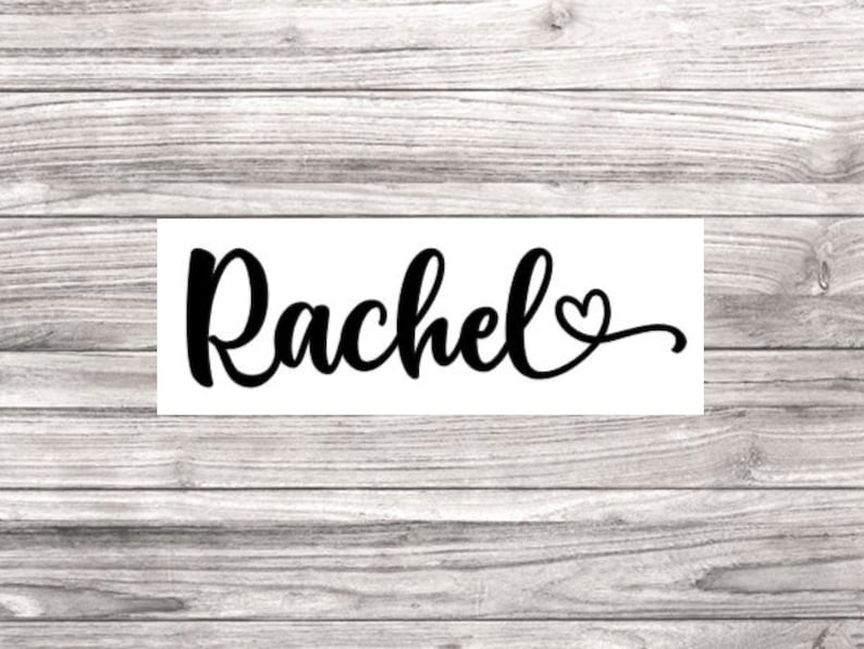 Custom Cursive Name With Heart Vinyl Decal Personalized Etsy