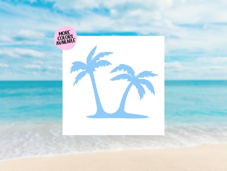 Palm Trees Beach Vinyl Decal Beach Decals for Cups Salt Etsy