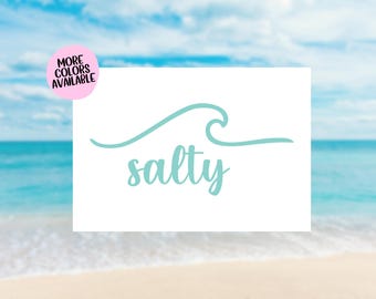 Salty Wave Vinyl Decal, Beach Decals for Cups, Ocean Wave, Salt Beach Life, Summer Vacation, Tumbler Decal, Bumper Sticker, Holographic