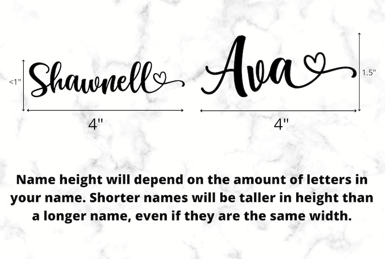 Custom Cursive Name With Heart Vinyl Decal Personalized Etsy