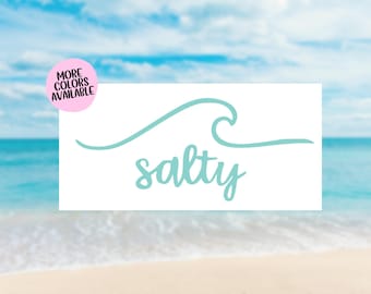 Salty Wave Vinyl Decal, Beach Decal for Cups, Ocean Wave, Salt Beach Life, Summer Vacation, Tumbler Decal, Bumper Sticker, Holographic Decal