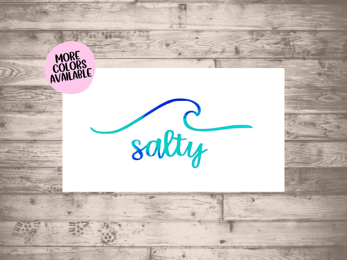 Salty Wave Vinyl Decal Beach Decals for Cups Ocean Wave Etsy