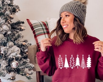 Christmas Trees Shirt, Farm Fresh Christmas Trees, Holiday Graphic Tee or Cozy Crewneck Sweatshirt, Christmas Outfit, Holiday Gift Ideas