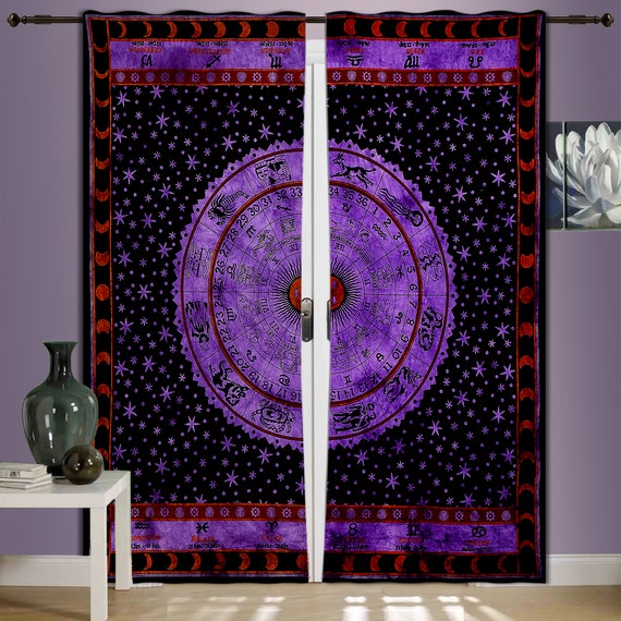 Mandala Window Door Cover Curtain Hanging Drape Portiere Mandala Decor Mandala 41 X 82 Inch Hippie Window Curtain Valances Room Divider