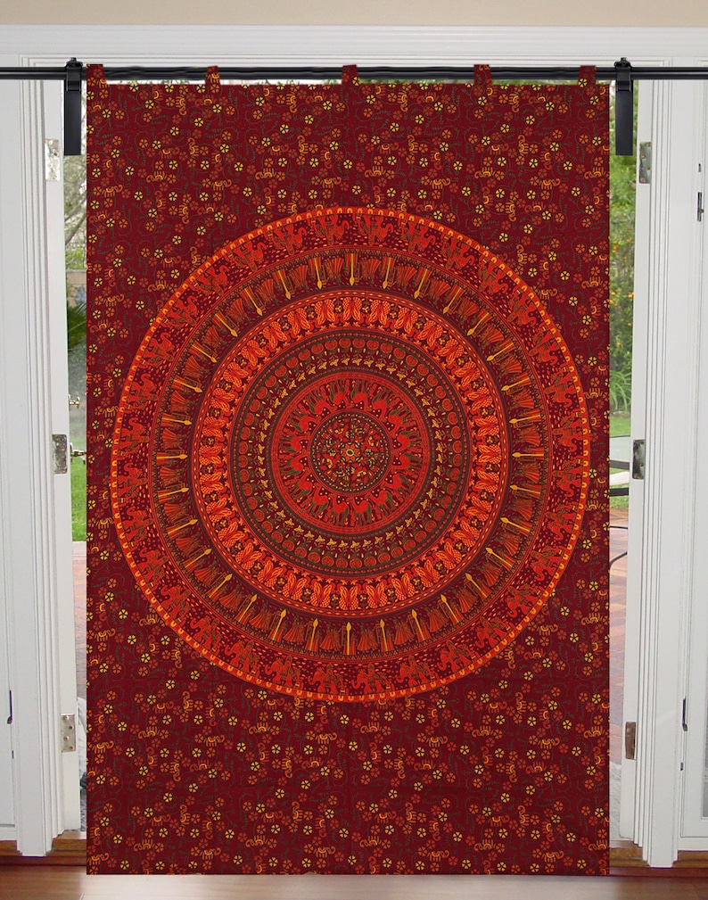 Handmade Cotton Indian Curtains Bohemian Ombre Wall Hangings Twin Drape Valances Throw Dorm Decor Door Cover Curtain