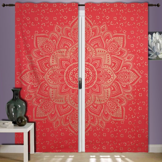 Mandala Window Door Cover Curtain Hanging Drape Portiere Mandala Decor Mandala 41 X 82 Inch Hippie Window Curtain Valances Room Divider