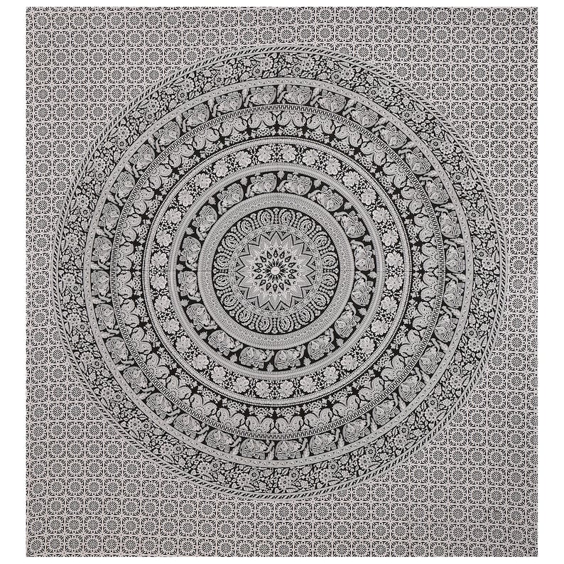 Meditation Design Psychedelic Round Living Kids Girls Room Mandala 41 X 82 Inch Hippie Window Curtain Valances Room Divider 2 Pc Panel Set