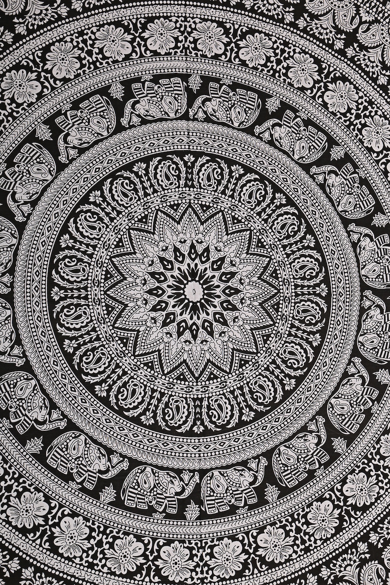 Meditation Design Psychedelic Round Living Kids Girls Room Mandala 41 X 82 Inch Hippie Window Curtain Valances Room Divider 2 Pc Panel Set