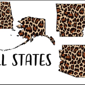 Digital File  Full Set Of Leopard Print States   all Individual files 300 DPI
