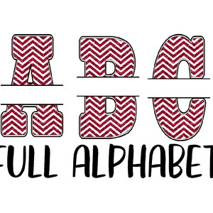 Digital File  26 A-Z Split Monograms-School Theme