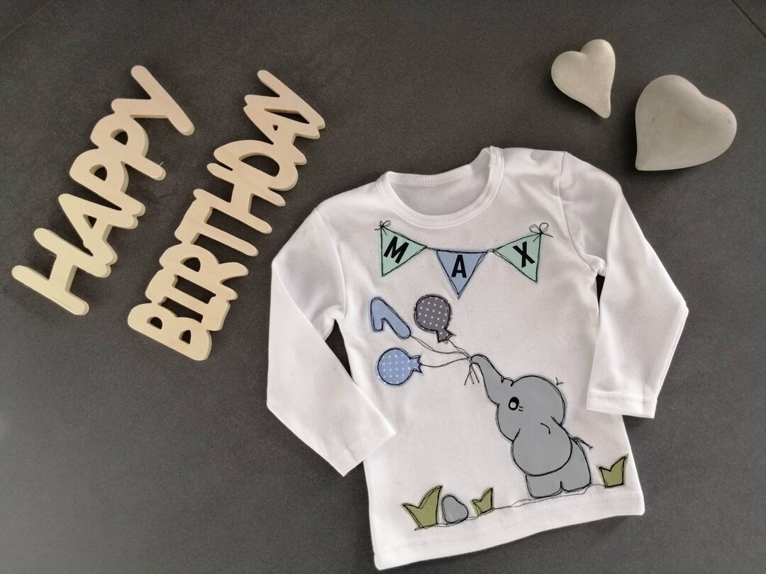 Geburtstagsshirt Shirt mit Name Shirt mit Zahl Elefant Etsy.de