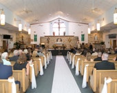 Wedding Aisle Pew Drapes, Pew Veil, Pew Wrap, Pew Hanger, Chair Veil, Church Aisle Decor, Wedding Decor, Aisle Decor